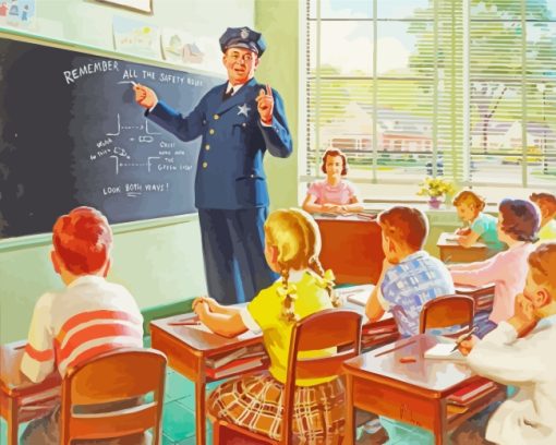 Policeman In The School Paint by numbers