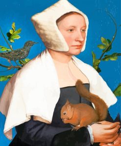 Portrait Of A Lady With A Squirrel And A Starling paint by numbers