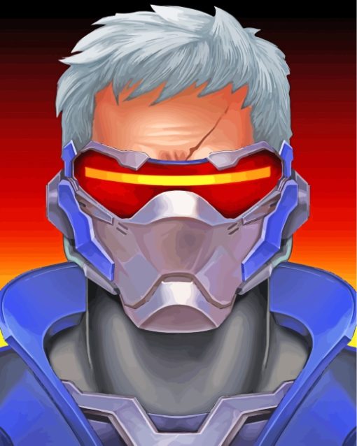 Soldier 76 Overwatch paint by numbers