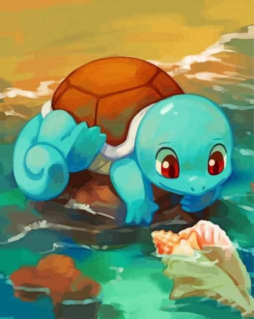 Squirtle Pokemon Anime Paint by numbers