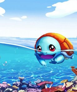 Squirtle Swimming paint by numbers