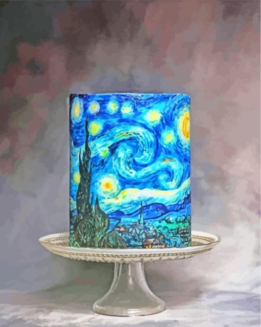 Starry Night Cake paint by numbers