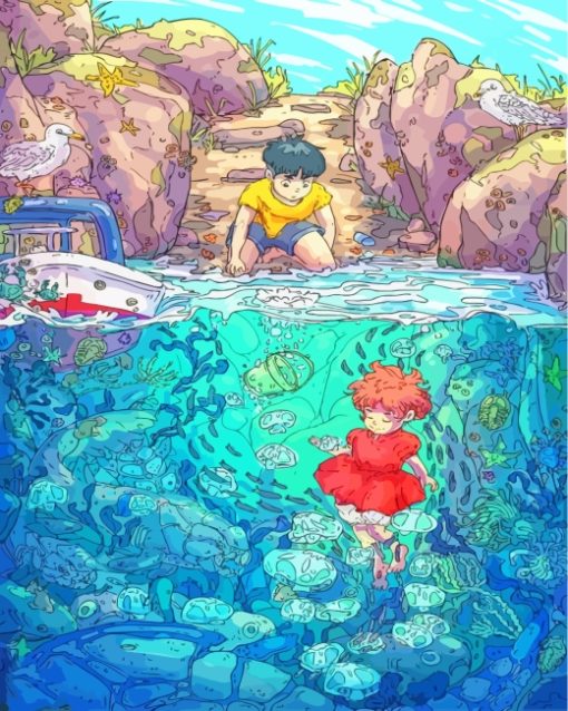 Studio Ghibli Ponyo Art Paint by numbers