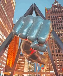 The Fist Monument Detroit Michigan paint by numbers