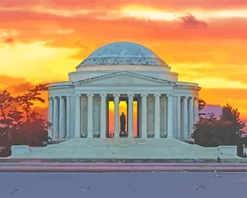 Thomas Jefferson Memorial Washington paint by numbers