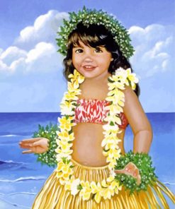 Adorable Hawaiian Girl paint by numbers