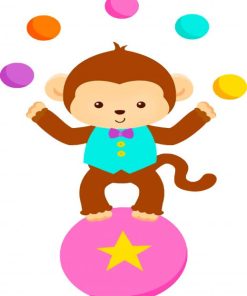 adorable monkey paint by numbers