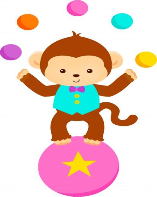 adorable monkey paint by numbers