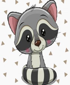 Adorable Raccoon paint by numbers