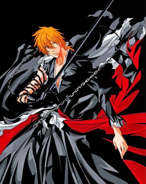 Aesthetic Ichigo Kurosaki paint by numbers