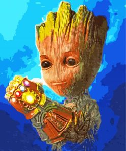 Aesthetic Groot Illustration paint by numbers