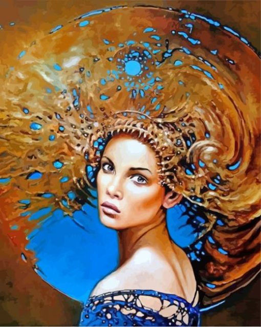Aesthetic Woman With Headdress paint by numbers