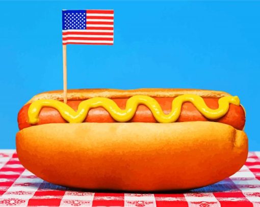 American Hotdog paint by numbers