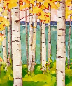 Birch Treesp paint by numbers