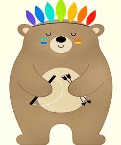 Colorful Bear paint by numbers