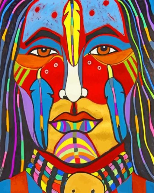 Indigenous Artistic Face paint by numbers