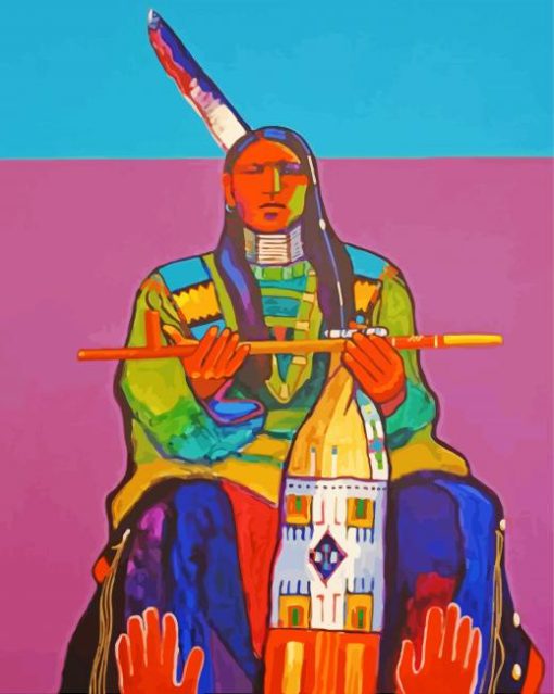 Native Indigenous Man paint by numbers