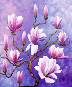 Magnolias Flowers paint by numbers