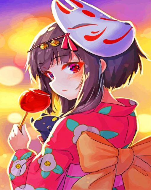 Megumin In A Kimono paint by numbers