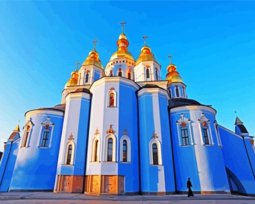 St Michael Golden Domed Monastery Kiev paint by numbers