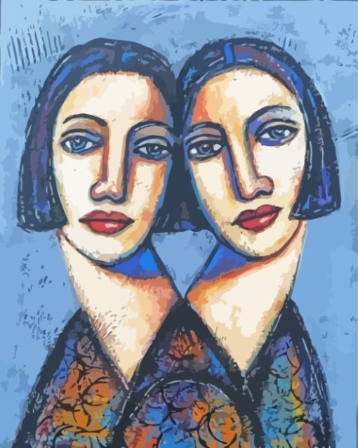 Abstract Twins Art Paint by numbers