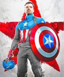 Bucky Barnes Captain America paint by numbers