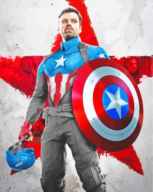 Bucky Barnes Captain America paint by numbers