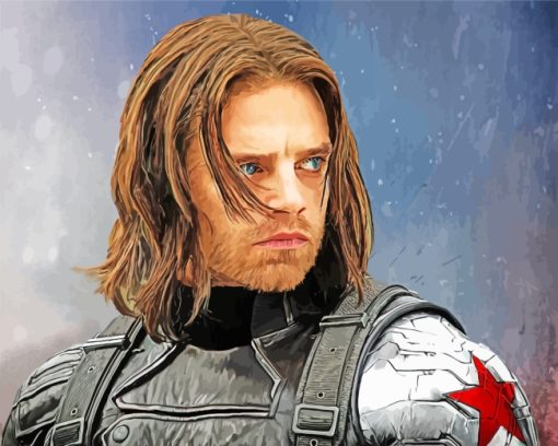 Bucky Barnes Winter Soldier paint by numbers