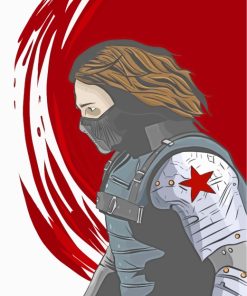 Bucky Barnes Winter Soldier Illustration paint by numbers