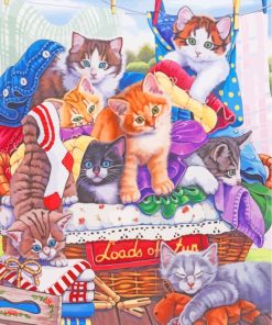 Cats Laundry Time Paint by numbers