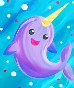 Cute Narwhal Art Paint by numbers