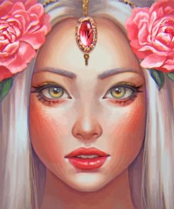 Fantasy Rose Girl paint by numbers