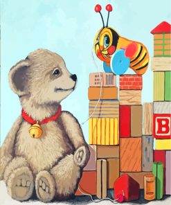 Honey Bear Toy paint by numbers