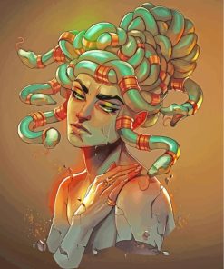 Illustration Medusa paint by numbers