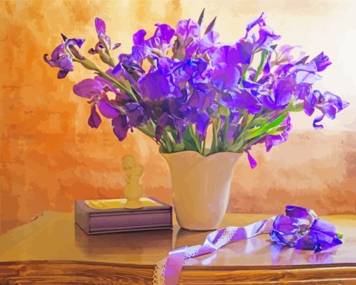 Irises Vase paint by numbers