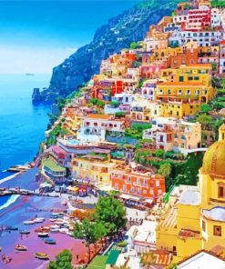 Italy Naples Colorful Buildings paint by numbers