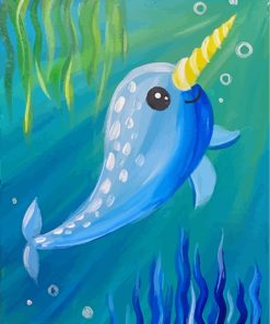 Little Blue Narwhal paint by numbers