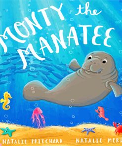 Manatee illustration paint by numbers