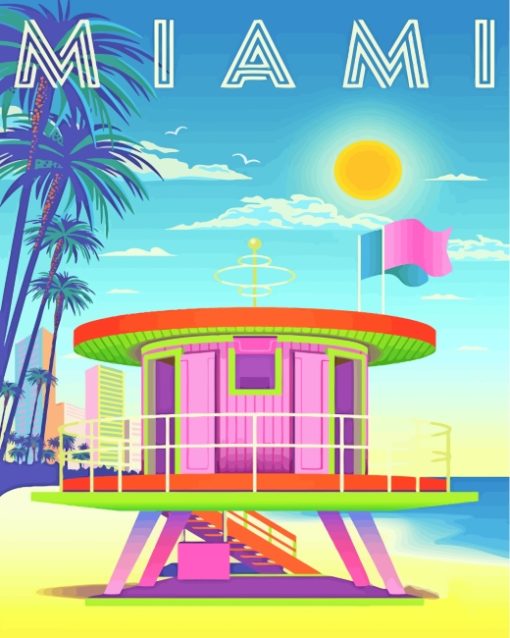 Miami poster paint by numbers