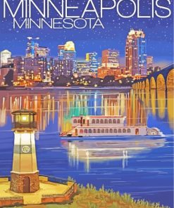 Minneapolis Spoonbridge Poster Paint by numbers