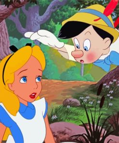 Pinocchio And Alice paint by numbers