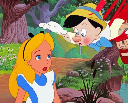 Pinocchio And Alice paint by numbers