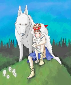 Princess Mononoke And Moro paint by numbers