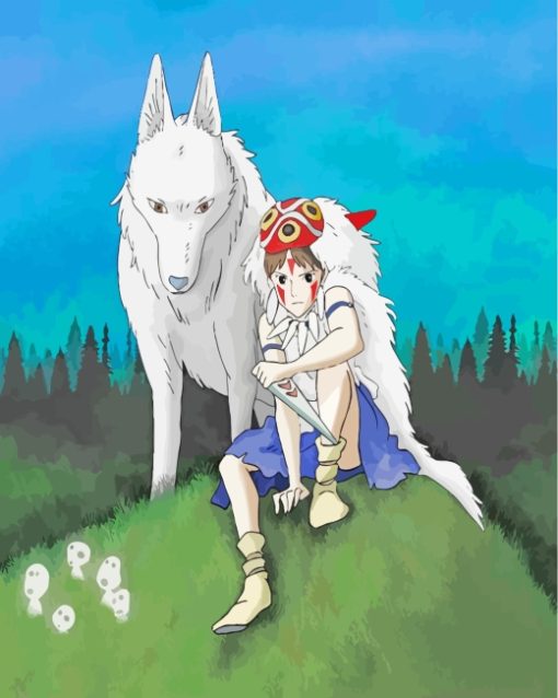 Princess Mononoke And Moro paint by numbers