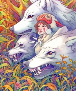 Princess Mononoke And Wolves paint by numbers