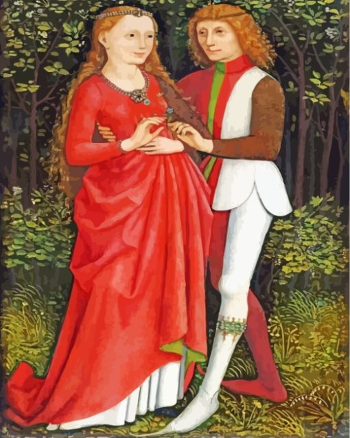 Romantic Medieval Couple paint by numbers