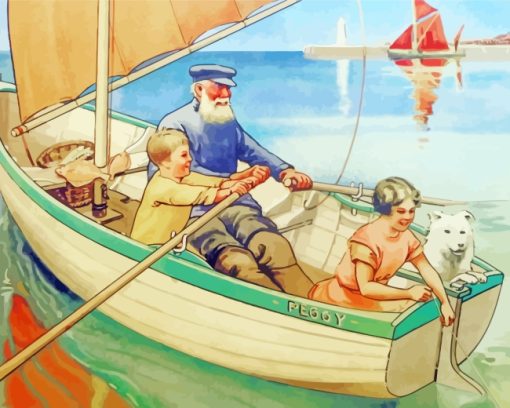 Sailing With Grandfather paint by numbers