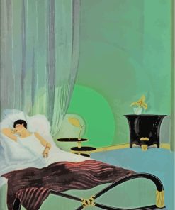 Sleepy Lady In Bedroom paint by numbers