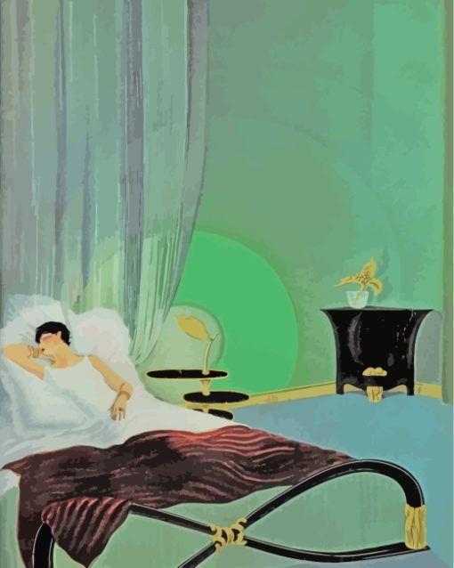 Sleepy Lady In Bedroom paint by numbers