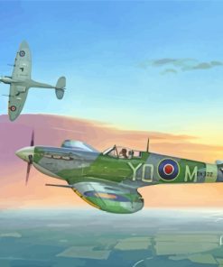 Supermarine Spitfire Fighter Aircraft paint by numbers